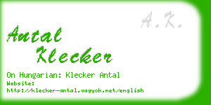 antal klecker business card